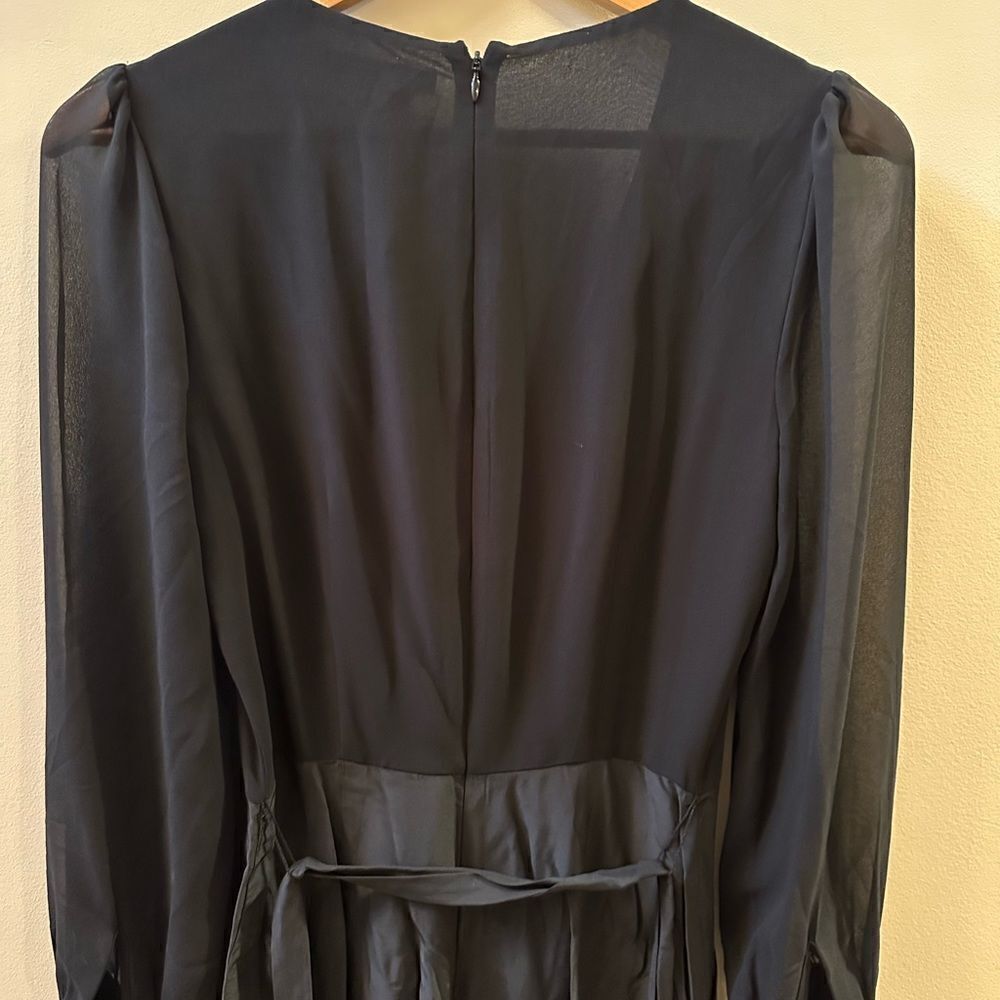 Boden Belgrave Womens 2R Black Sheer Silk Mix Jumpsuit Wide Leg NWT - Picture 8 of 9